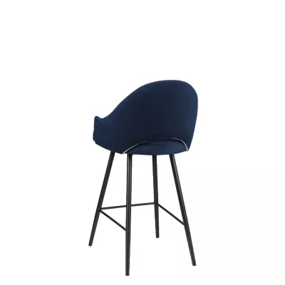 Čalouněná barová židle HILARY - černá / modrá