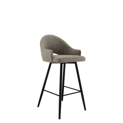 Čalouněná barová židle HILARY - černá / tmavá šedá