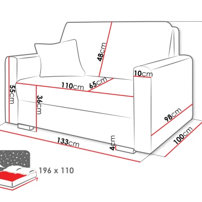 Dvoumístná rozkládací pohovka PENN 1 - béžová