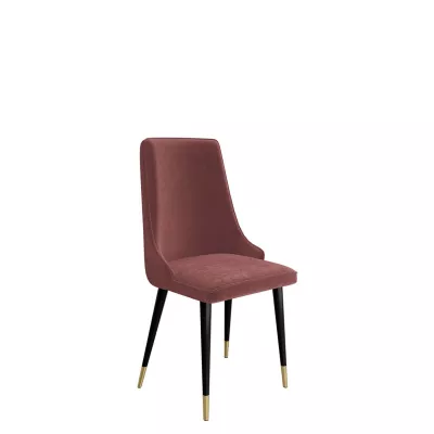 Čalouněná židle do jídelny FEMBROK - černá / zlatá / růžová