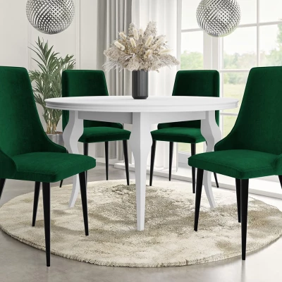 Čalouněná židle do jídelny FEMBROK - černá / zelená