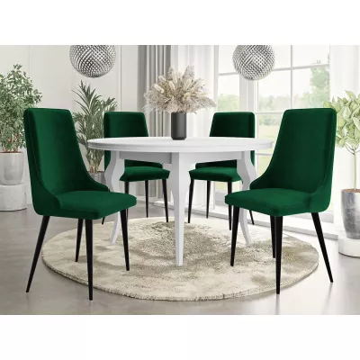 Čalouněná židle do jídelny FEMBROK - černá / zelená