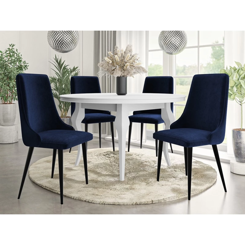 Čalouněná židle do jídelny FEMBROK - černá / modrá