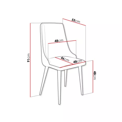 Čalouněná židle do jídelny FEMBROK - černá / růžová