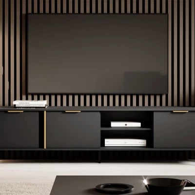 Stolek pod TV NUCOR 2 - antracitový / zlatý