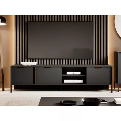 Stolek pod TV NUCOR 2 - antracitový / zlatý