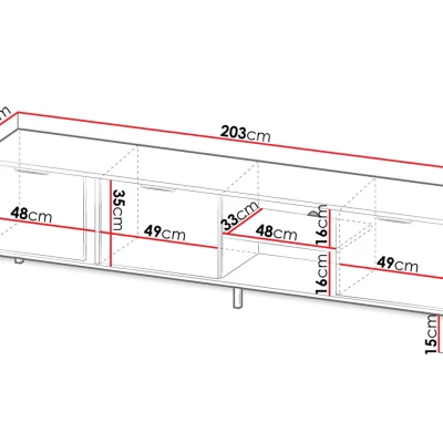 Stolek pod TV NUCOR 2 - antracitový / zlatý
