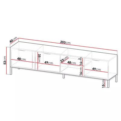 Stolek pod TV NUCOR 2 - antracitový / zlatý