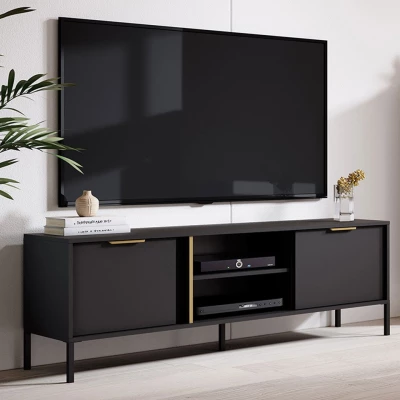 Stolek pod TV NUCOR 1 - antracitový / zlatý