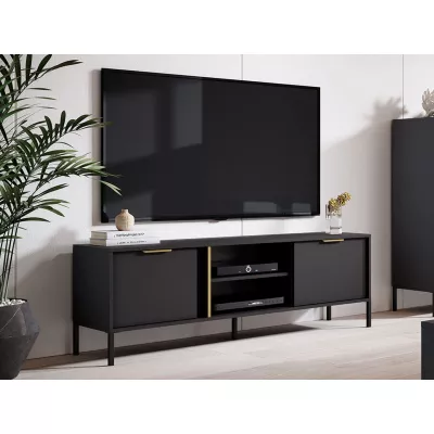 Stolek pod TV NUCOR 1 - antracitový / zlatý