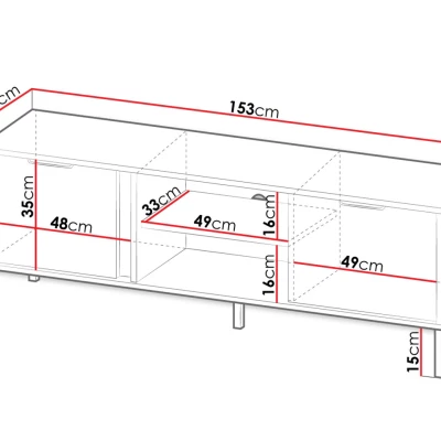 Stolek pod TV NUCOR 1 - antracitový / zlatý