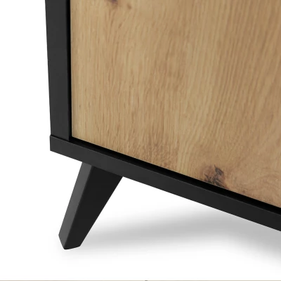 Široký TV stolek KAROL - dub artisan / černý