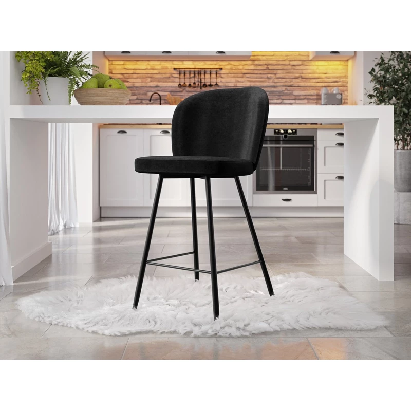 Čalouněná barová židle MOREEN - černá