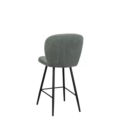 Čalouněná barová židle MOREEN - černá / platinová