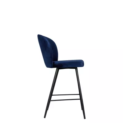 Čalouněná barová židle MOREEN - černá / modrá