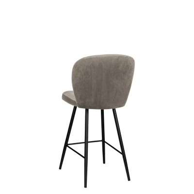Čalouněná barová židle MOREEN - černá / tmavá šedá