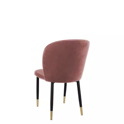 Čalouněná jídelní židle MOREEN - černá / zlatá / růžová
