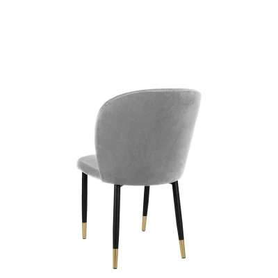 Čalouněná jídelní židle MOREEN - černá / zlatá / světlá šedá