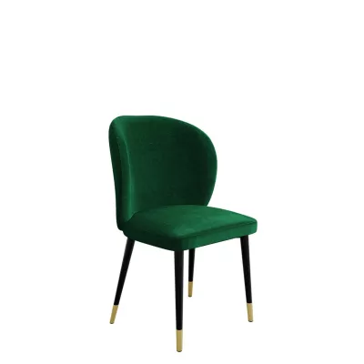 Čalouněná jídelní židle MOREEN - černá / zlatá / zelená