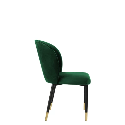 Čalouněná jídelní židle MOREEN - černá / zlatá / zelená