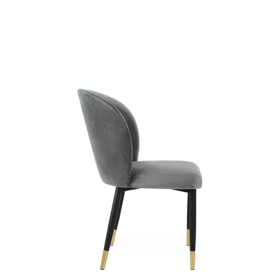 Čalouněná jídelní židle MOREEN - černá / zlatá / platinová