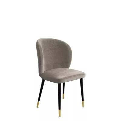 Čalouněná jídelní židle MOREEN - černá / zlatá / tmavá šedá