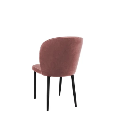 Čalouněná jídelní židle MOREEN - černá / růžová