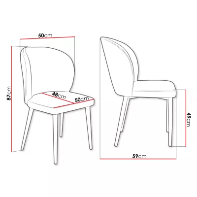 Čalouněná jídelní židle MOREEN - černá / béžová