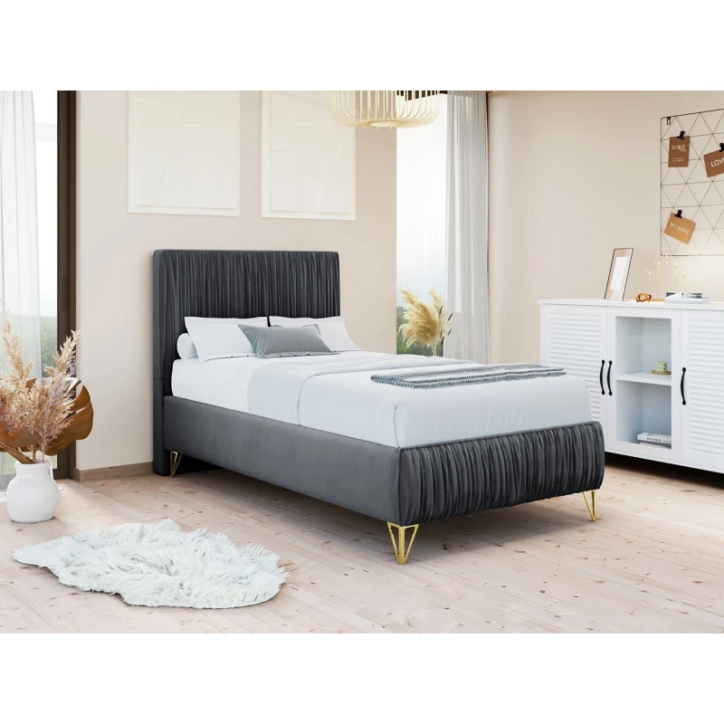 Čalouněná jednolůžková postel 90x200 HILARY - šedá