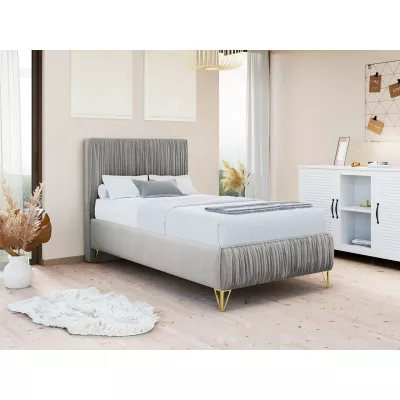 Čalouněná jednolůžková postel 90x200 HILARY - světlá šedá