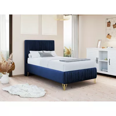 Čalouněná jednolůžková postel 90x200 HILARY - modrá