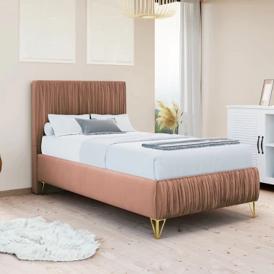 Čalouněná jednolůžková postel 80x200 HILARY - růžová