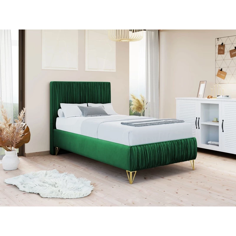 Čalouněná jednolůžková postel 80x200 HILARY - zelená