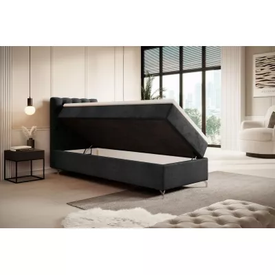 Čalouněná postel 90x200 ADRIA COMFORT s úložným prostorem - levá, světle grafitová