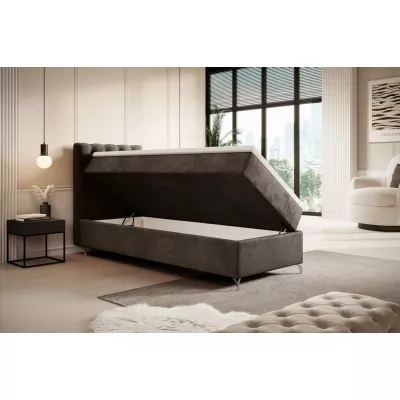 Čalouněná postel 90x200 ADRIA COMFORT s úložným prostorem - levá, hnědá