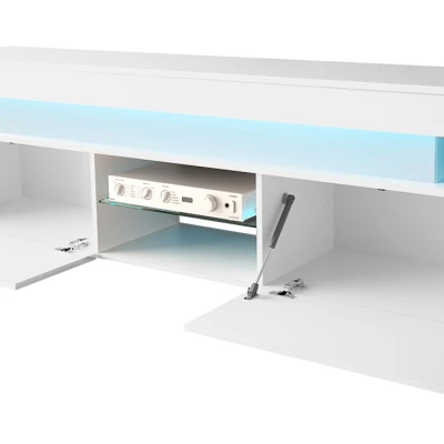 Obývací sestava s LED osvětlením USOA 1 - lesklá bílá / matná bílá