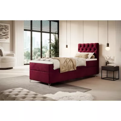 Čalouněná postel 80x200 ADRIA s úložným prostorem - levá, červená