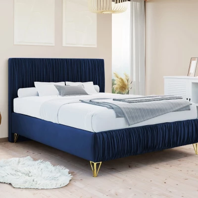 Čalouněná jednolůžková postel 120x200 HILARY - modrá
