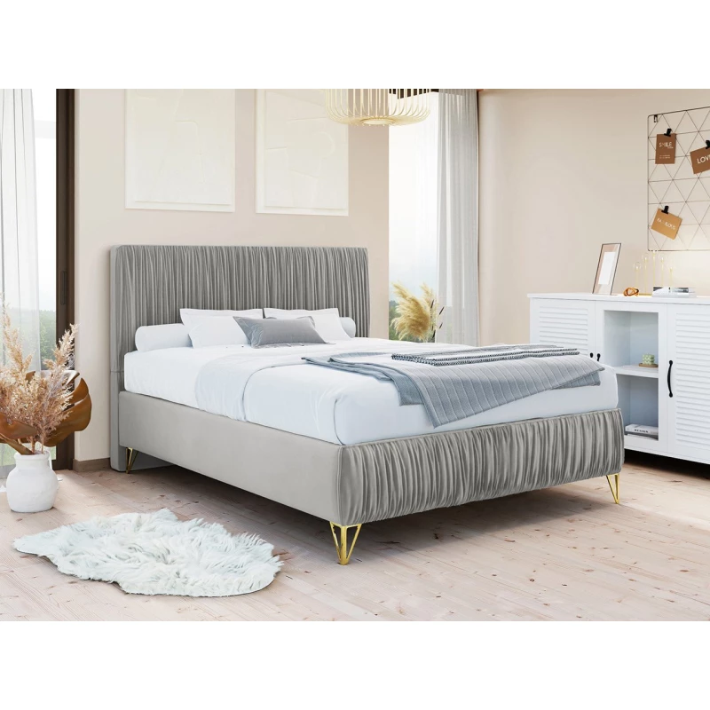 Čalouněná jednolůžková postel 120x200 HILARY - světlá šedá