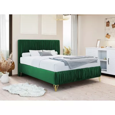 Čalouněná manželská postel 140x200 HILARY - zelená