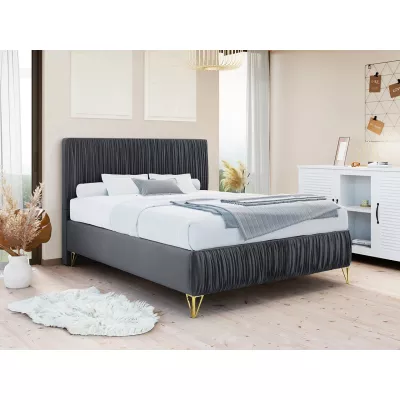 Čalouněná manželská postel 140x200 HILARY - šedá