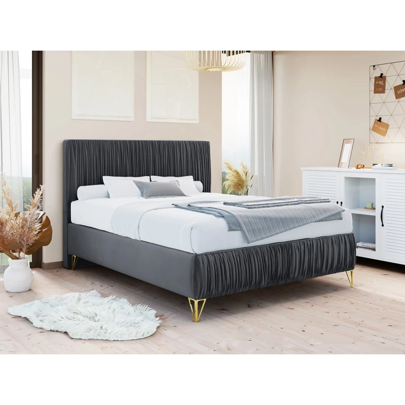 Čalouněná manželská postel 160x200 HILARY - šedá