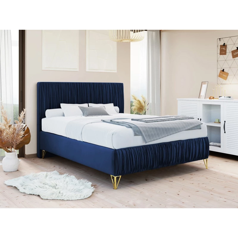 Čalouněná manželská postel 180x200 HILARY - modrá