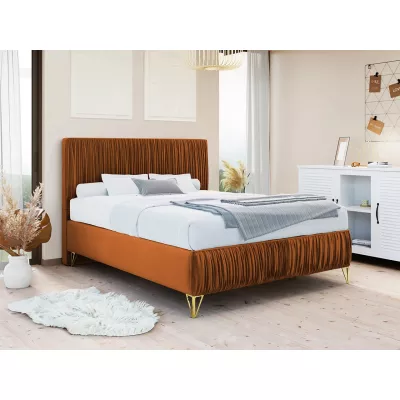 Čalouněná manželská postel 180x200 HILARY - skořicová