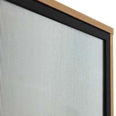Prosklená vitrína s LED osvětlením MIO - dub artisan / černá