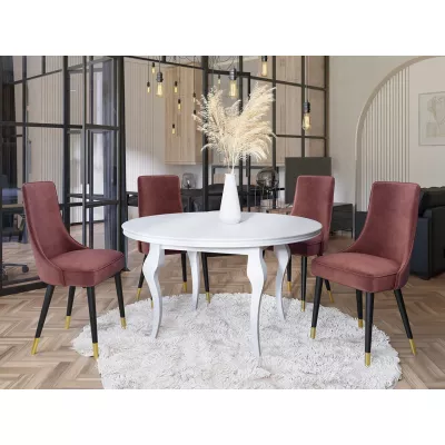 Čalouněná jídelní židle BILAR - černá / zlatá / růžová