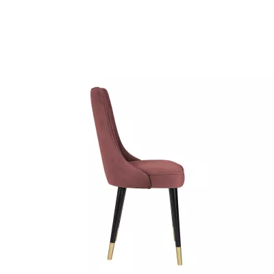 Čalouněná jídelní židle BILAR - černá / zlatá / růžová