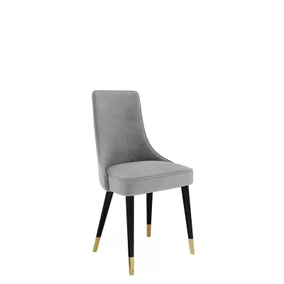Čalouněná jídelní židle BILAR - černá / zlatá / světlá šedá