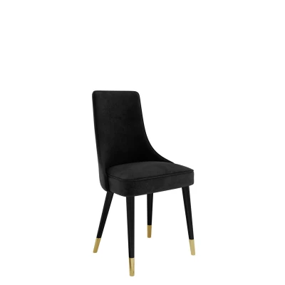 Čalouněná jídelní židle BILAR - černá / zlatá