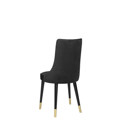 Čalouněná jídelní židle BILAR - černá / zlatá